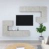 Betonszürke falra szerelhető szerelt fa TV-szekrény