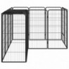 14 paneles fekete porszórt acél kutyakennel 50 x 100 cm