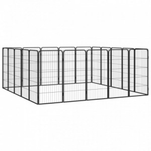 20-paneles fekete porszórt acél kutyakennel 50 x 100 cm