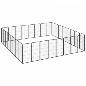 32-paneles fekete porszórt acél kutyakennel 50 x 100 cm