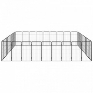 40-paneles fekete porszórt acél kutyakennel 50 x 100 cm