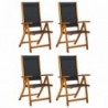4 darab összecsukható tömör akácfa és textilén kerti szék
