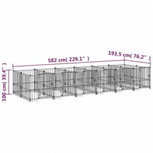 Acél kültéri kutyakennel 11,26 m²