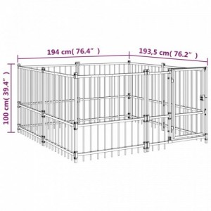 Acél kültéri kutyakennel 3,75 m²