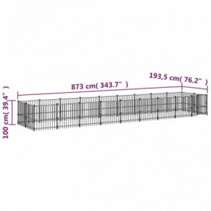 Acél kültéri kutyakennel 16,89 m²