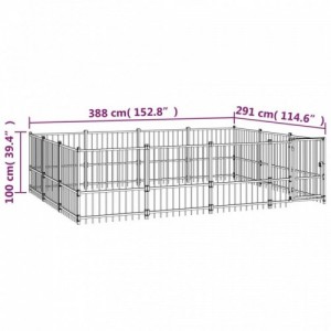 Acél kültéri kutyakennel 11,58 m²