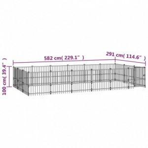 Acél kültéri kutyakennel 16,94 m²