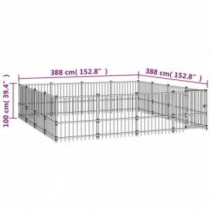 Acél kültéri kutyakennel 15,05 m²