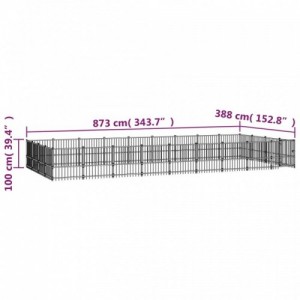 Acél kültéri kutyakennel 33,87 m²