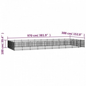 Acél kültéri kutyakennel 37,64 m²