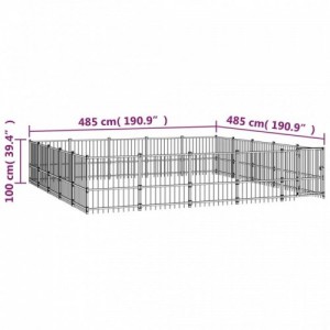 Acél kültéri kutyakennel 23,52 m²