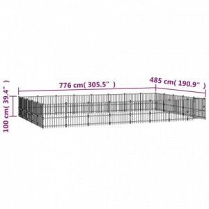 Acél kültéri kutyakennel 37,64 m²