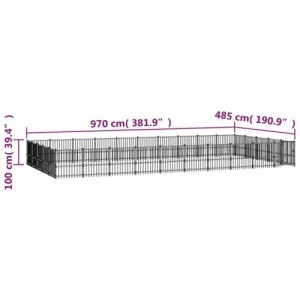 Acél kültéri kutyakennel 47,05 m²