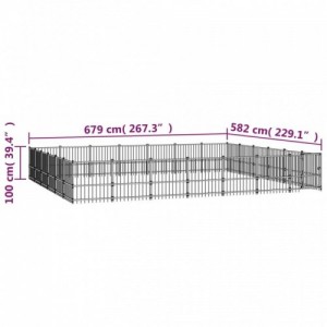 Acél kültéri kutyakennel 39,52 m²