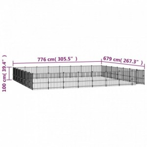 Acél kültéri kutyakennel 52,69 m²