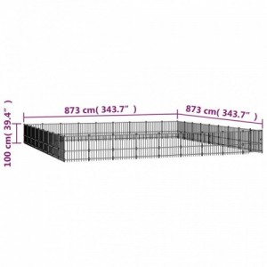 Acél kültéri kutyakennel 76,21 m²