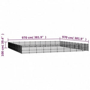 Acél kültéri kutyakennel 94,09 m²