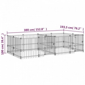 Acél kültéri kutyakennel 7,51 m²