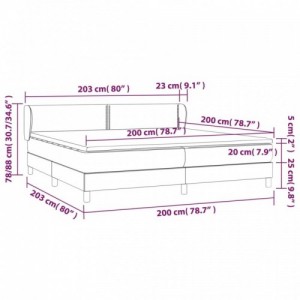 Sötétszürke szövet rugós ágy matraccal 200 x 200 cm