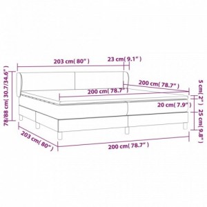 Sötétszürke bársony rugós ágy matraccal 200x200 cm