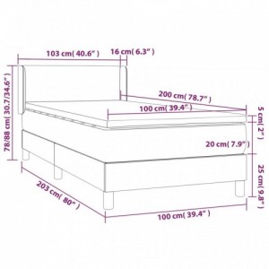 Fekete műbőr rugós ágy matraccal 100 x 200 cm