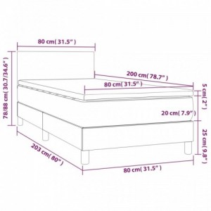 Kék szövet rugós és LED-es ágy matraccal 80 x 200 cm