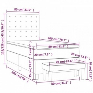 Fekete műbőr rugós ágy matraccal 80 x 200 cm