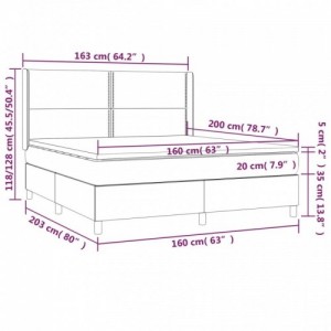 Cappuccino színű műbőr rugós ágy matraccal és LED-del 160x200cm