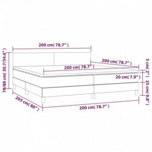 Fehér műbőr rugós ágy matraccal 200 x 200 cm