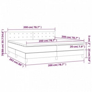 Sötétszürke bársony rugós ágy matraccal 200x200 cm