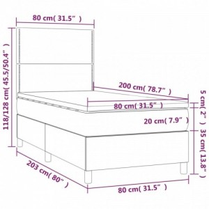 Fekete műbőr rugós ágy matraccal 80 x 200 cm