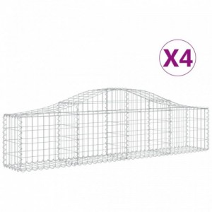 4 db íves horganyzott vas gabion kosár 200x30x40|60 cm