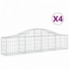 4 db íves horganyzott vas gabion kosár 200x30x40|60 cm