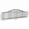 4 db íves horganyzott vas gabion kosár 200x30x40|60 cm