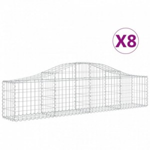 8 db íves horganyzott vas gabion kosár 200x30x40|60 cm