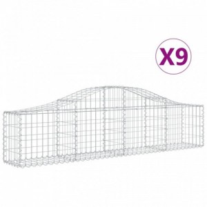 9 db íves horganyzott vas gabion kosár 200x30x40|60 cm