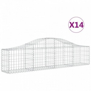 14 db íves horganyzott vas gabion kosár 200x30x40|60 cm