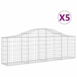 5 db íves horganyzott vas gabion kosár 200x30x60|80 cm