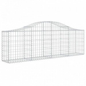 5 db íves horganyzott vas gabion kosár 200x30x60|80 cm