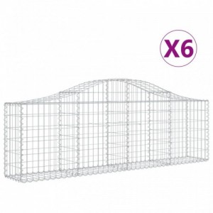 6 db íves horganyzott vas gabion kosár 200x30x60|80 cm