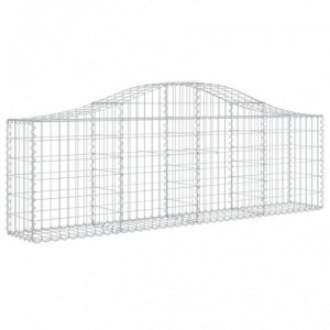 8 db íves horganyzott vas gabion kosár 200x30x60|80 cm