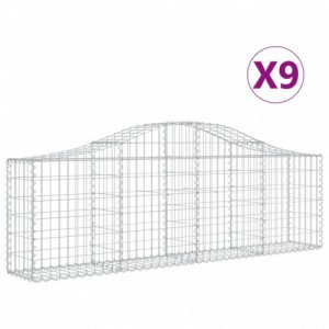 9 db íves horganyzott vas gabion kosár 200x30x60|80 cm