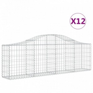 12 db íves horganyzott vas gabion kosár 200x30x60|80 cm