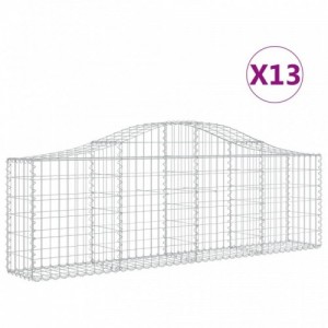 13 db íves horganyzott vas gabion kosár 200x30x60|80 cm