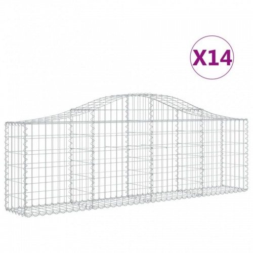 14 db íves horganyzott vas gabion kosár 200x30x60|80 cm