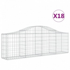 18 db íves horganyzott vas gabion kosár 200x30x60|80 cm