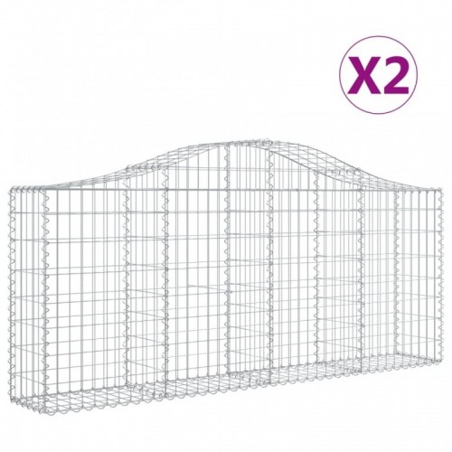 2 db íves horganyzott vas gabion kosár 200x30x80|100 cm