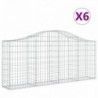 6 db íves horganyzott vas gabion kosár 200x30x80|100 cm