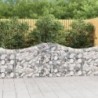 6 db íves horganyzott vas gabion kosár 200x30x80|100 cm