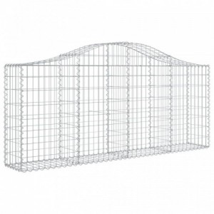 6 db íves horganyzott vas gabion kosár 200x30x80|100 cm